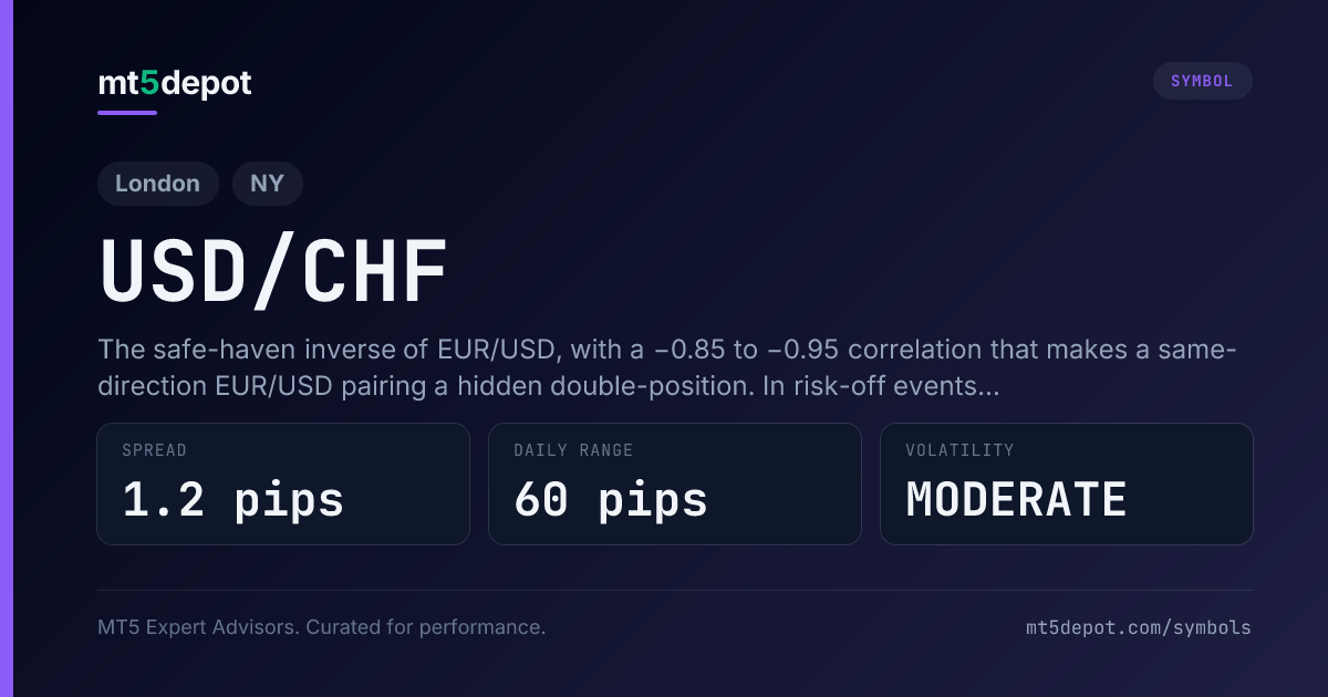 USD/CHF (Swissie) — MT5 symbol overview